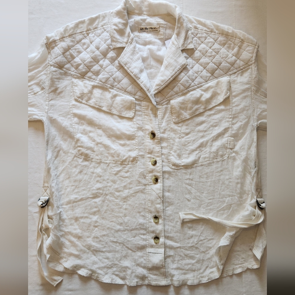 We The Free Quilted Shoulders  Button-Up Shirt Free People Top